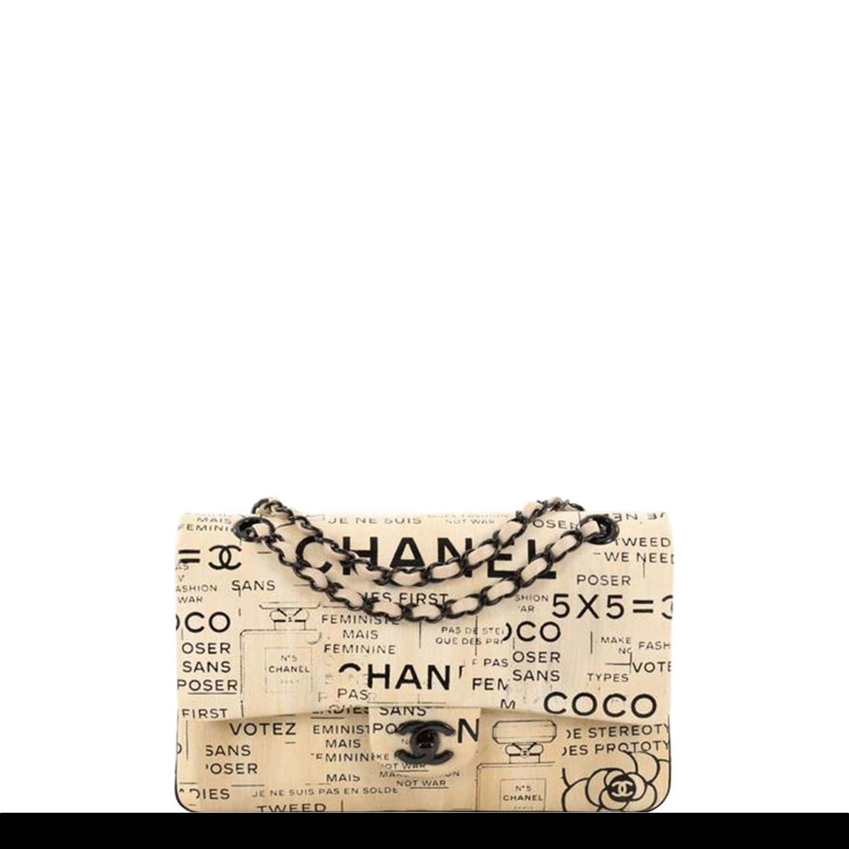 Chanel Classic Flap Graffiti Limited Edition Runway Newspaper Shoulder –  House of Carver