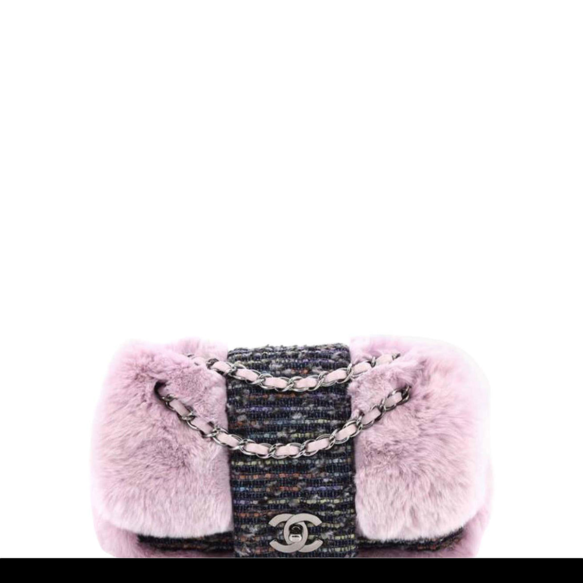 Chanel Classic Flap Vintage 2000s Pink & Grey Tweed and Fur Cross Body –  House of Carver
