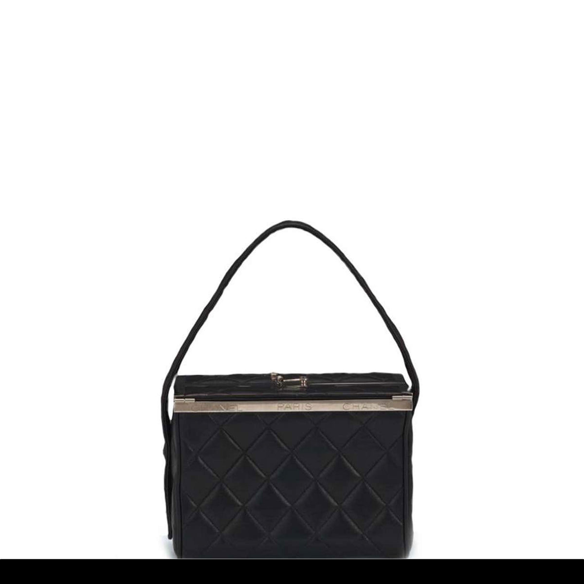 Chanel Minaudière Tote Bag Clutch Mini Vanity Black Calfskin