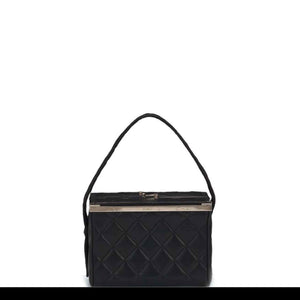 Chanel Minaudière Tote Bag Clutch Mini Vanity Black Calfskin Leather Satchel