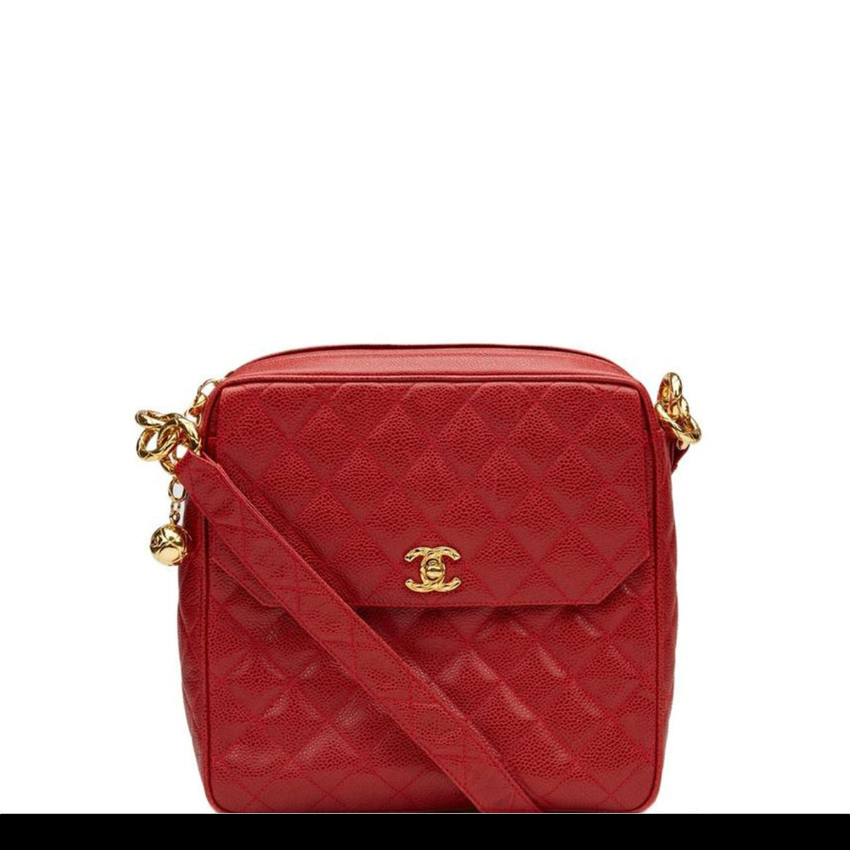 Chanel Classic Flap Vintage with Gold Hardware Red Caviar Leather