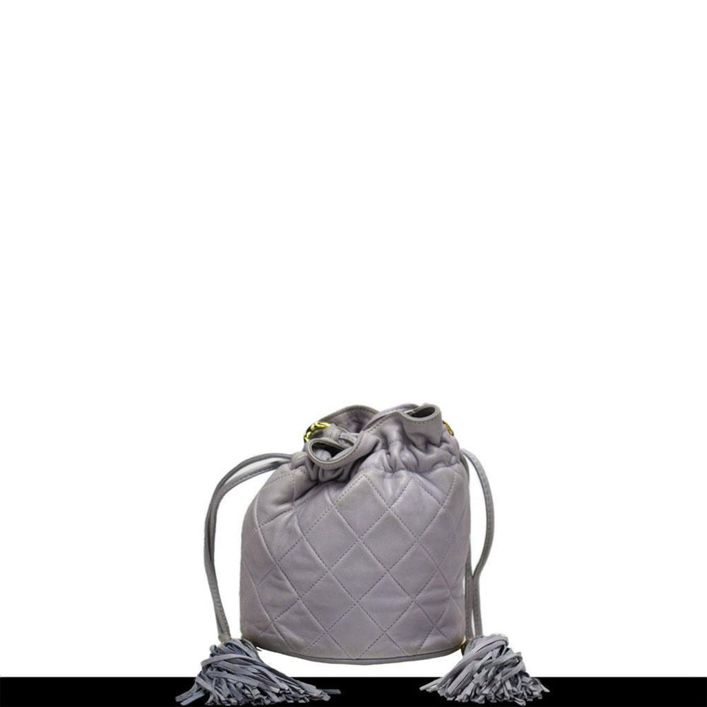 Chanel Periwinkle Lamb Skin Mini Drawstring Tote Bag