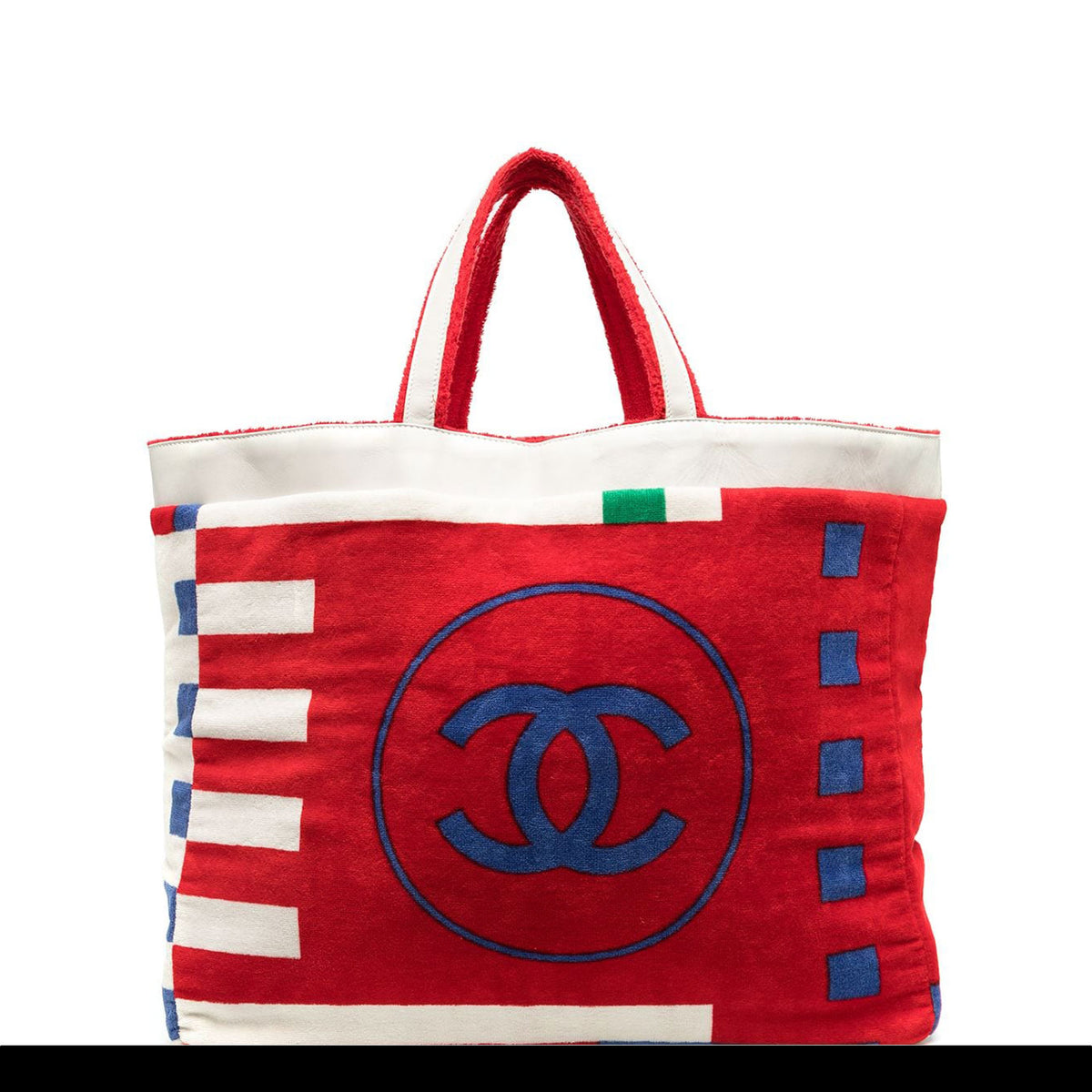 Chanel Vintage Jumbo CC Multicolor Building Block Beach Tote – House of  Carver