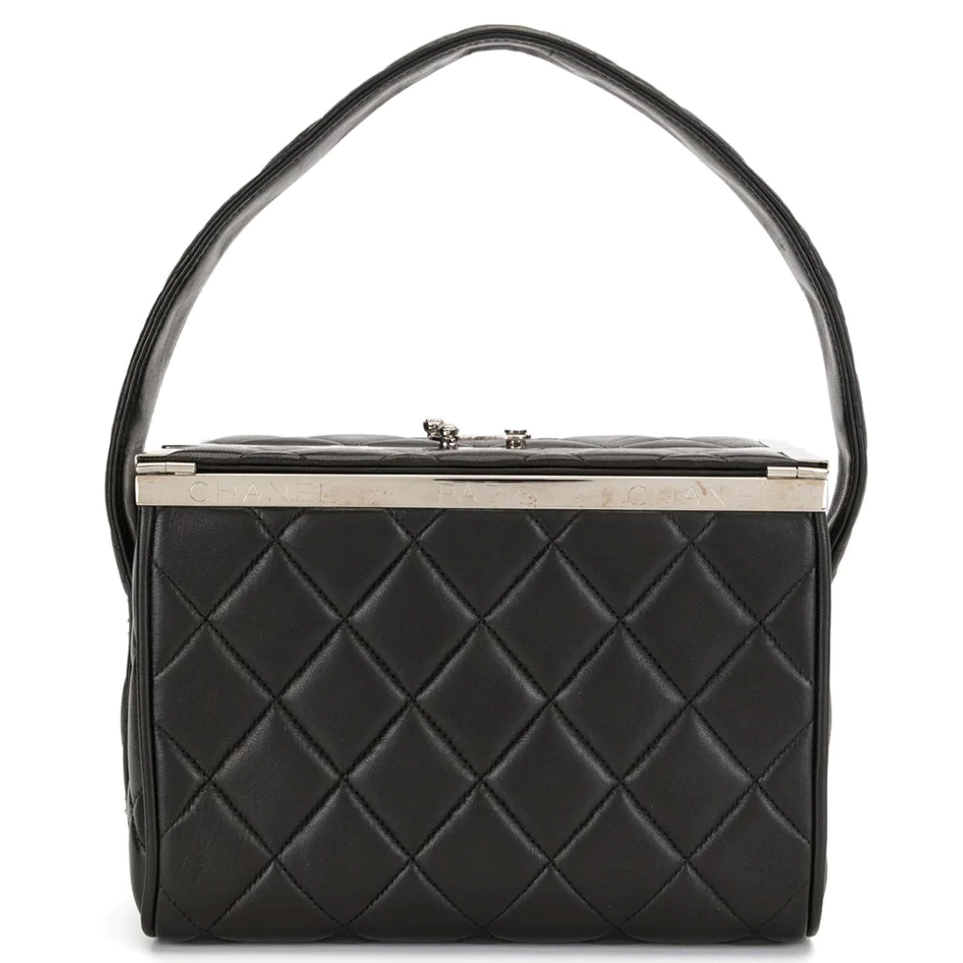 Chanel Chanel Matelasse Vanity Chain Shoulder Bag Leather Black