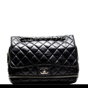 Chanel Large Classic Handbag Gold Hardware Brown For Women, Women