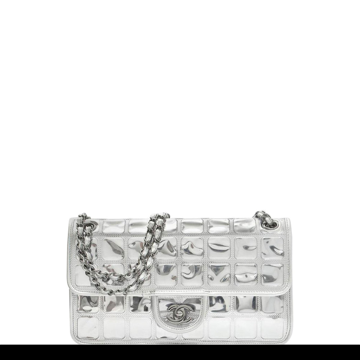 Buy Chanel Ice Cube Flap Bag Quilted Vinyl Silver 2519601