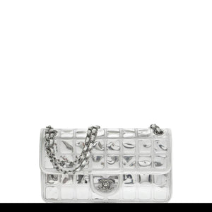 Chanel Ice Cube Flap Metallic Silver Leather Shoulder Bag – House of Carver