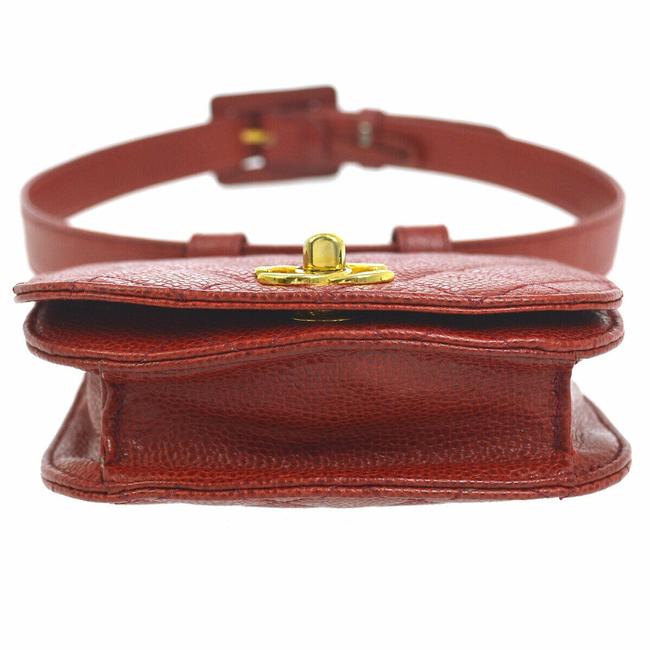 Chanel Belt Rare Vintage Mini Fanny Pack Waist Brown Leather Cross Body Bag