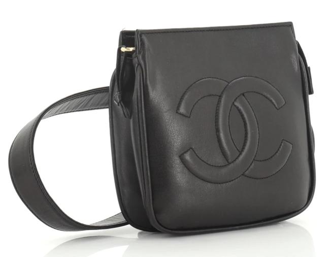 Chanel 90's Vintage Belt Waist Lambskin Leather Fanny Pack