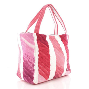 Chanel Light Pink Quilted Terry Cloth CC Large Tote Bag and Beach Towel