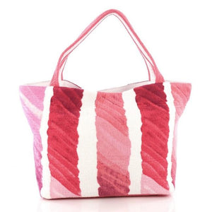 Chanel Cc Beach Medium Pink Terry Cloth Tote