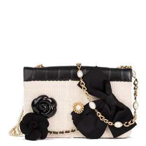 Chanel 2021 Mini Square Pearl Samba Flap Bag - Black Crossbody Bags,  Handbags - CHA896826