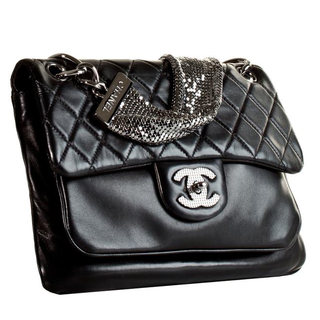 Chanel large blue soft lambskin flap with extra thick chunky chain For Sale  at 1stDibs