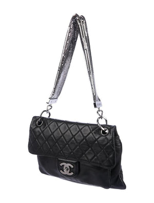 Chanel Quilted Single Chain Shoulder Bag Black Lambskin 2005924 97790