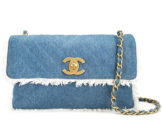 Rare Chanel Vintage Maxi Jumbo XL Flap Bag Fabric Navy blue , GHW