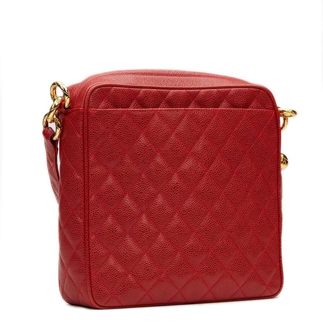 Chanel Red Quilted Leather Mini Square Classic Flap Bag Chanel