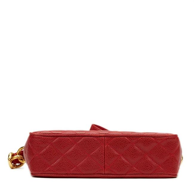 Chanel Classic Flap Vintage with Gold Hardware Red Caviar Leather Cross Body Bag