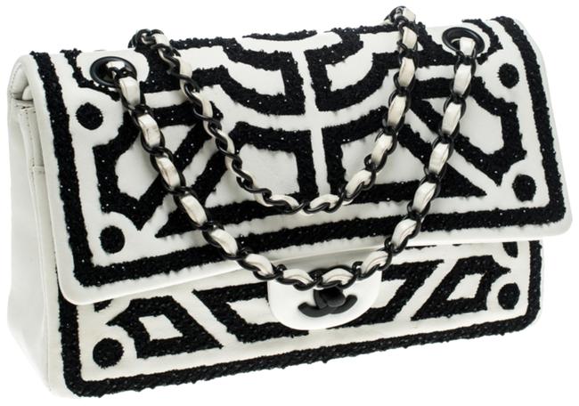 Shop Vintage Black & White Lambskin Envelope Shoulder Bag | Luxury Pre-owned Handbags Online