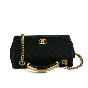 Chanel Vintage Velvet Tote - Black Handle Bags, Handbags