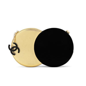 Chanel Minaudière Double Circle 70s Style Runway Rare Black & Metallic –  House of Carver