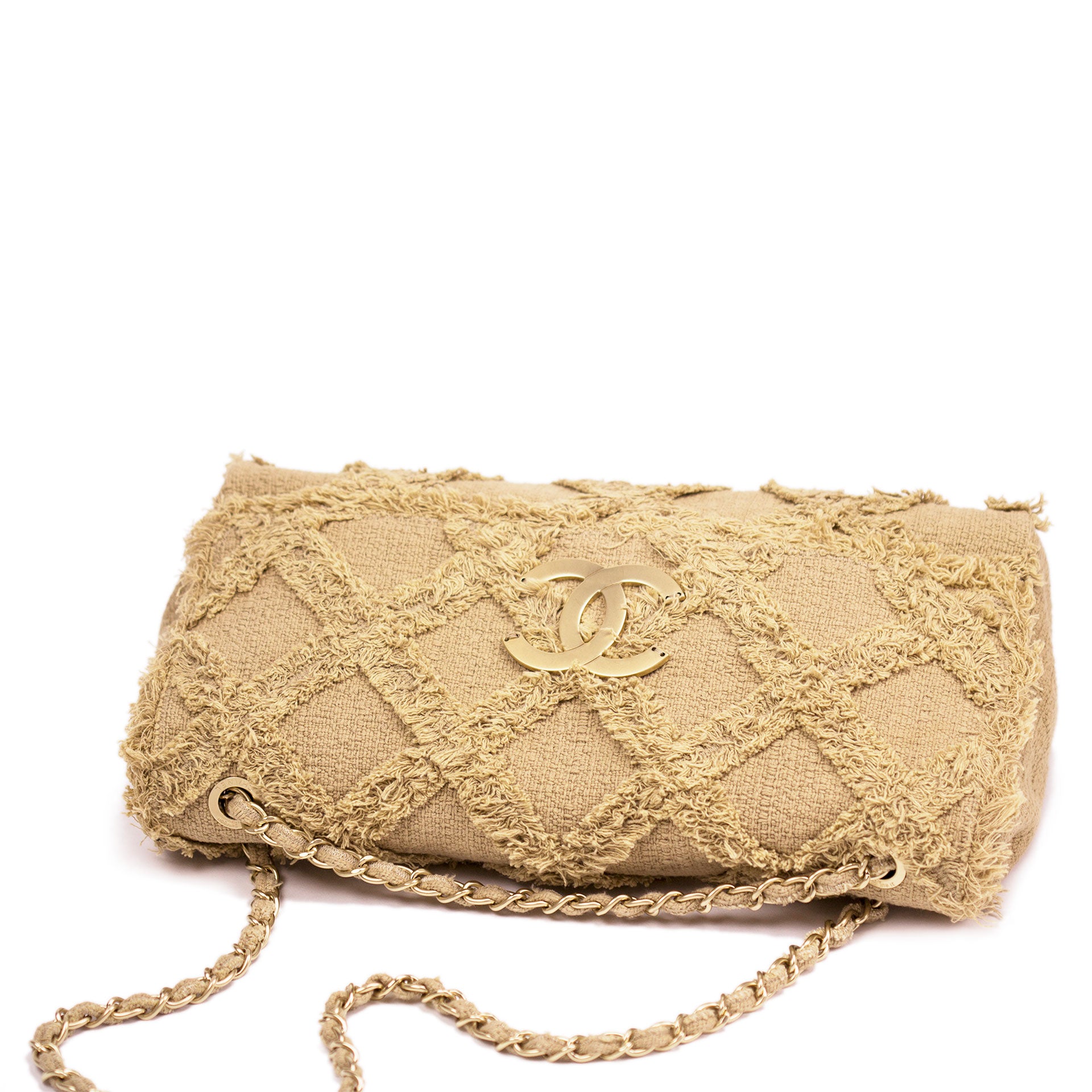 Chanel Extra Large Crochet Tweed Flap Bag