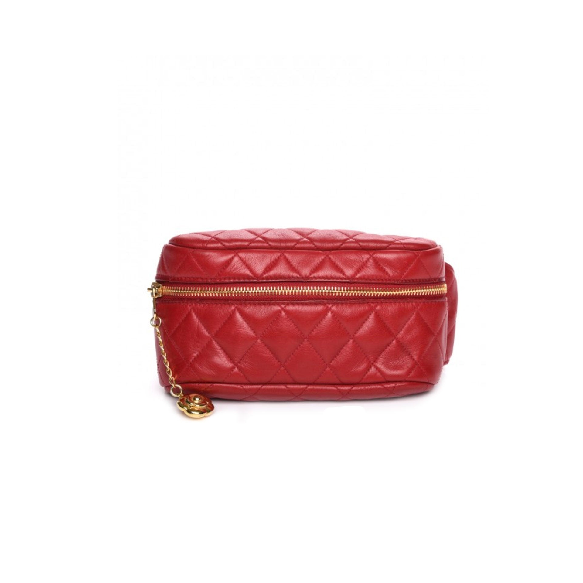 CHANEL Bicolore Waist Bum Bag Purse Pouch Red Leather Vintage