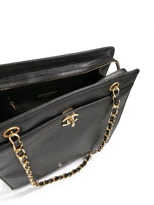 chanel black handbag chain strap purse