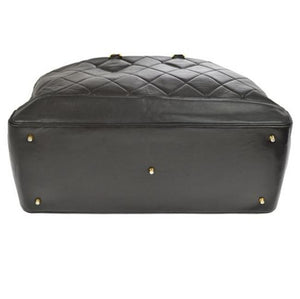 Chanel Vintage Supermodel Weekender Bag Quilted Leather Large Black 13814916