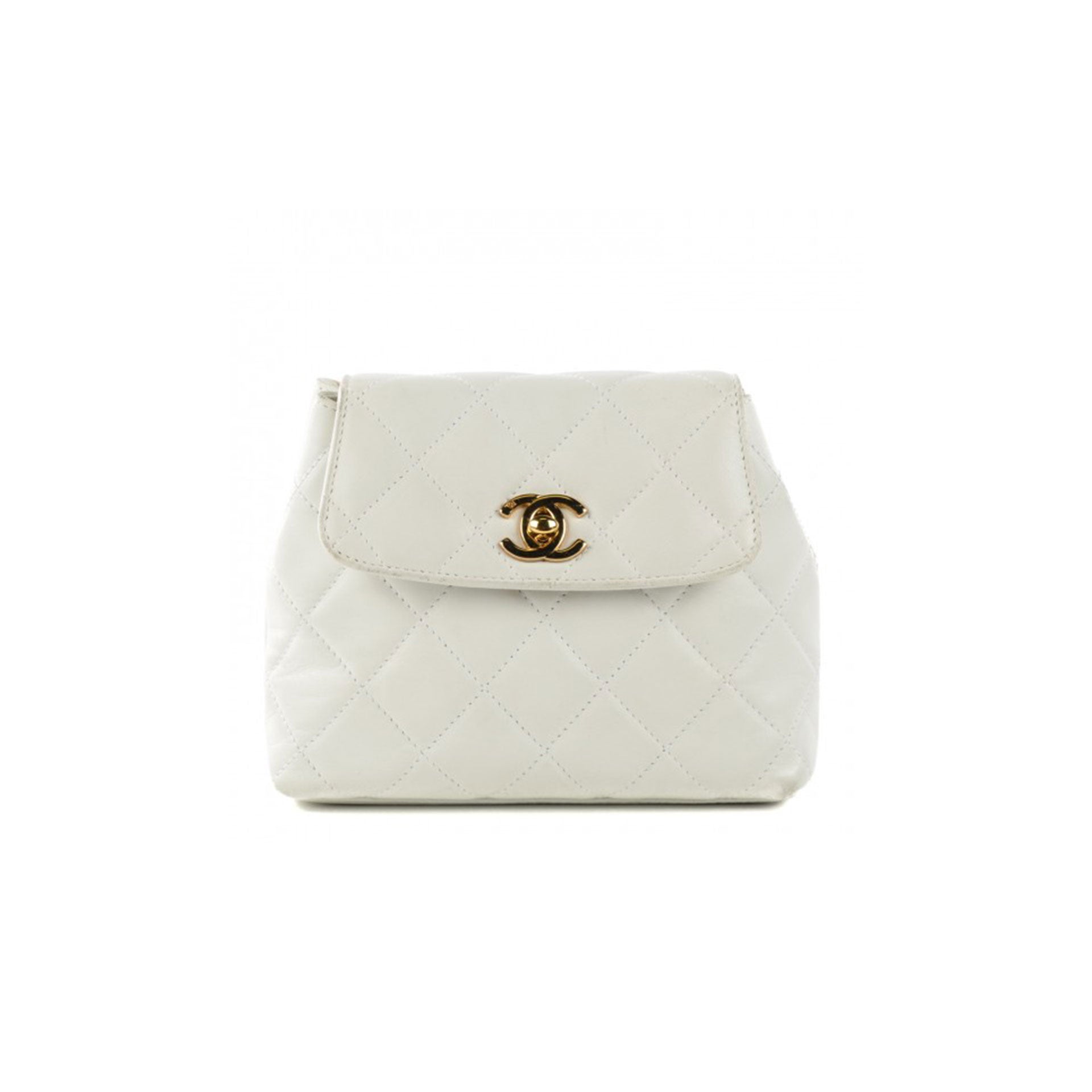 Chanel All About Chains Waist Bag Quilted Lambskin White 498052