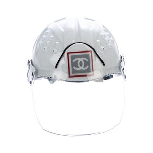 Chanel White Logo Vintage Helmet Limited Edition Novelty Ski Helmet