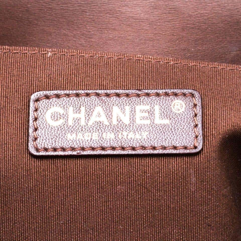 Chanel Limited Edition Metallic Bronze Large Brown Gold Boy Bag Rare
