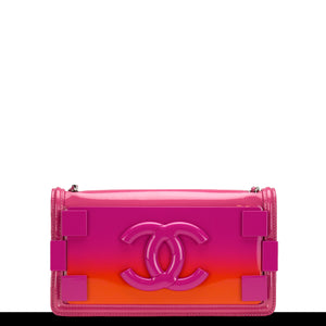 Chanel Lego Hot Pink Patent Brick Ombre Patent Flap