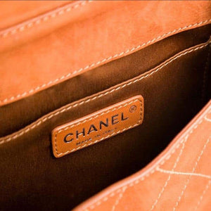 Chanel New Classic Flap Large Jumbo Quilted Saddle Brown Nubuck Leather Bag