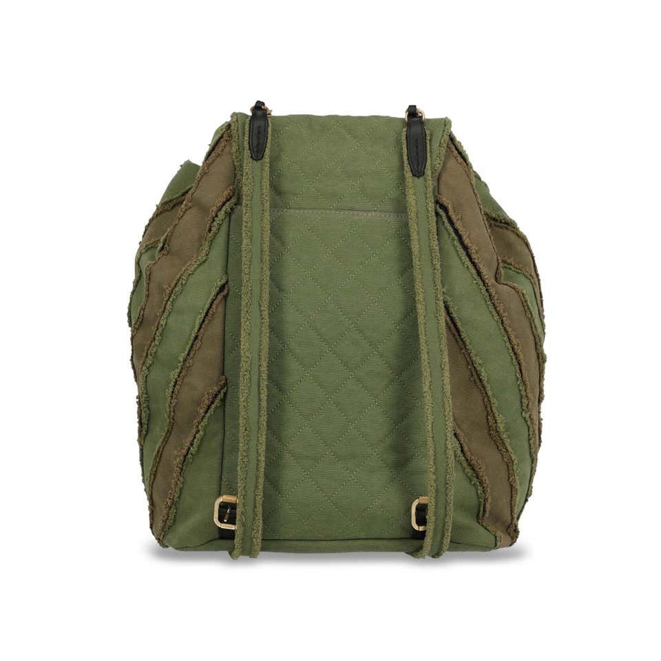 Chanel Green Chevron Pattern Cruise Coco Cuba Collection Backpack
