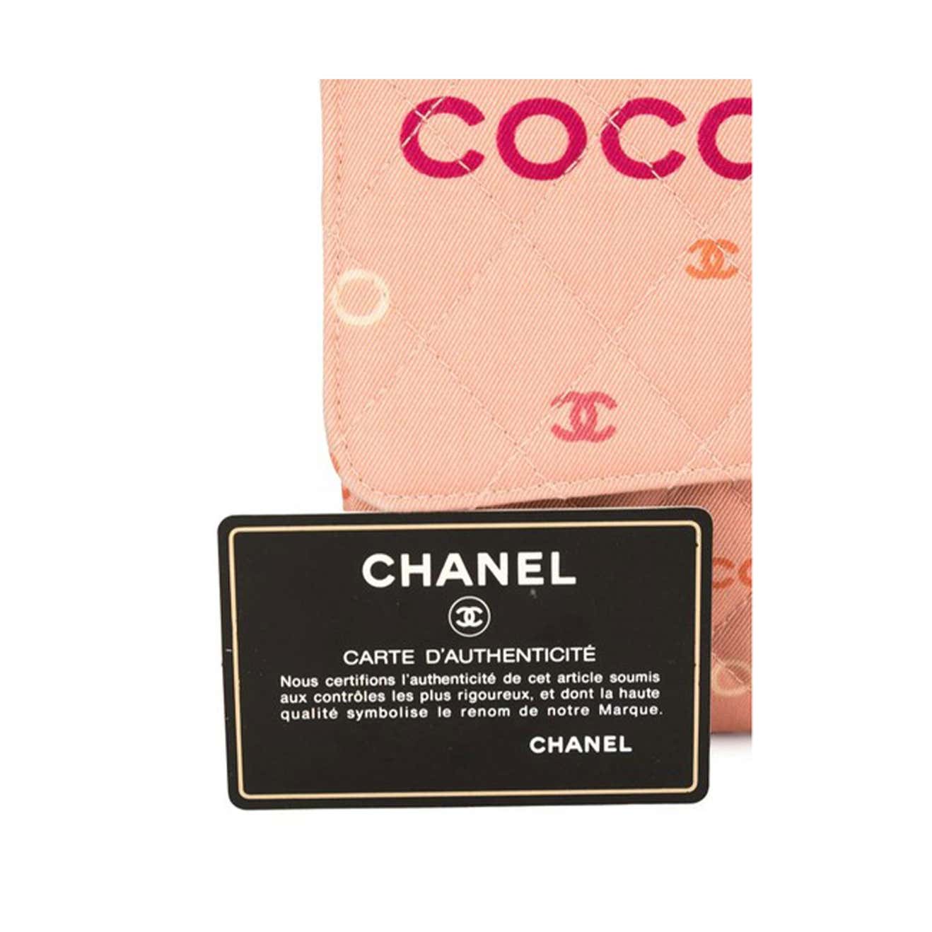 Chanel Vintage 2001 Logomania Peach Orange Coco Quilted Classic Flap Bag