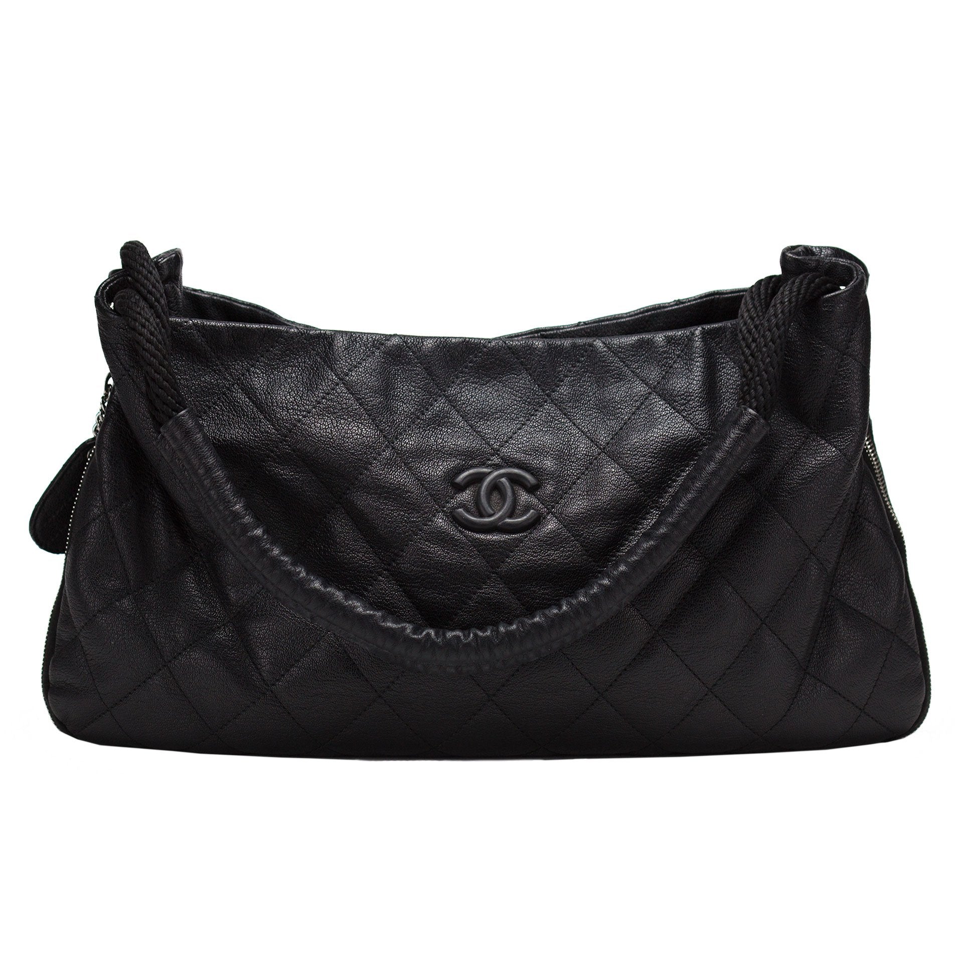 Chanel Paris CC 2005 Black Calfskin Quilted Leather Expandable PNY Max